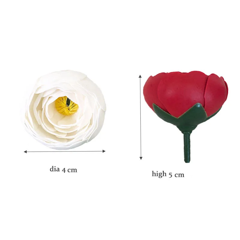 50 Stück Ranunkel-Pfingstrosen-Blütenköpfe, Künstliche Teerosen, DIY-Bouquet, Geschenkbox, Blumenarrangement, Hochzeits- und Heimdekoration – Detail 2