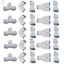 5Pcs Water Push to Connect Quick Connect Fitting 1/4