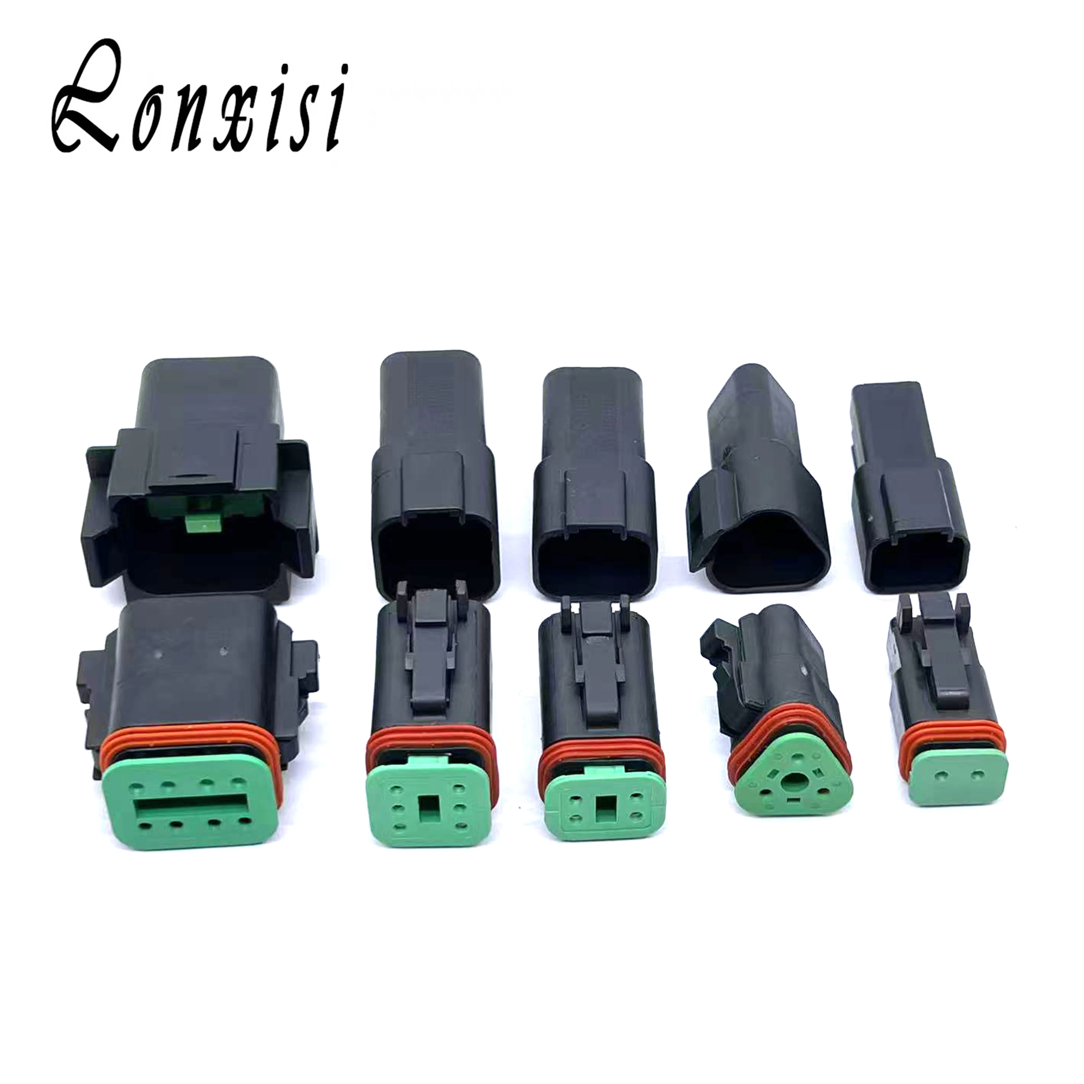 

1 Set 2 3 4 6 8 12 Pin DT06-2S-E004 Deutsch Waterproof Connector DT06-4S-E004 DT06-3S-E004 Small Aperture Male Female Plug