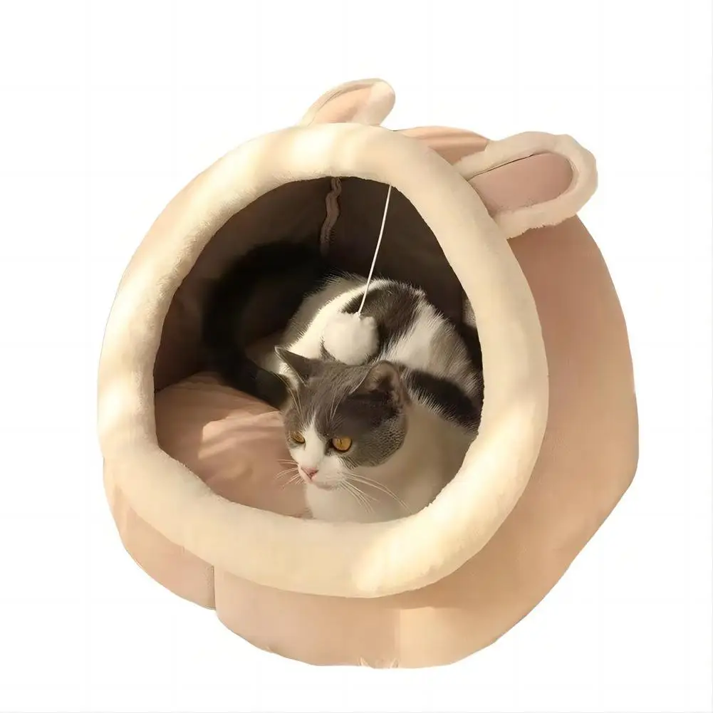 Abnehmbares Und Waschbares Haustierbett Katzennest Warmes Tiefschlaf-Komfort-Katzenbett Haustierzelt Gemütliche Höhlenhöhle Kleine Hundematte Weiches Katzenhaus S56D337D22D394464A973D901Ebd32848V