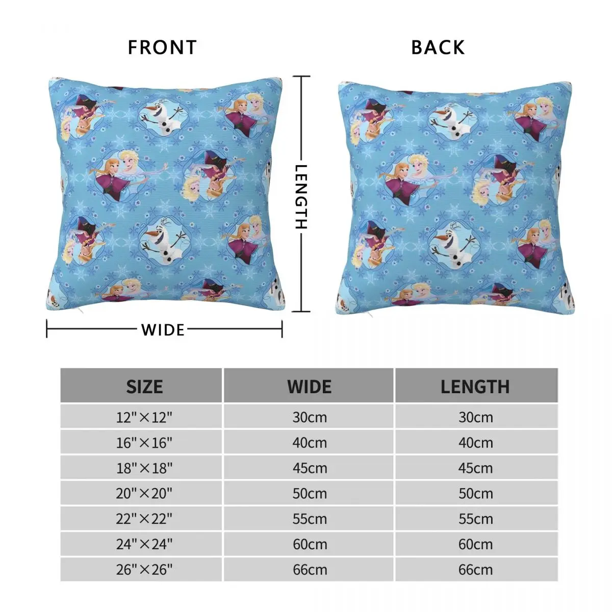 Cartoon Frozen Elsa Princess Pillowcases Kawaii Print Home Sofa Throw Pillow Cover Car Cushion