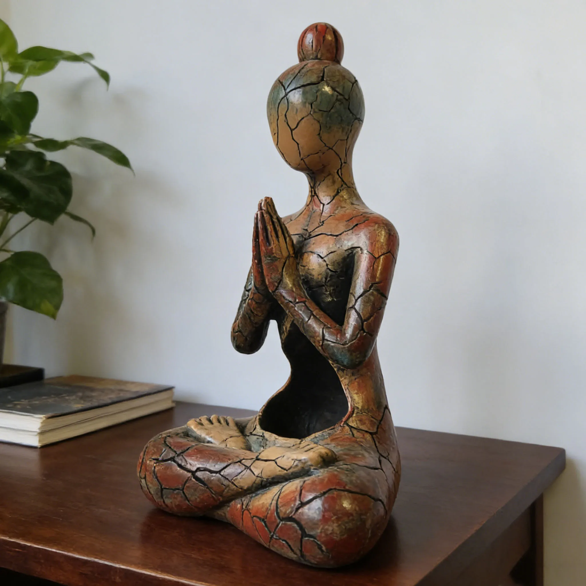 Harz-Meditationsstatue, ein einzigartiges Wohndekorationsstück, das Ruhe in Ihren Raum bringt, geeignet für den Platz im Büro, im Wohnzimmer oder im Schlafzimmer. – Detail 4