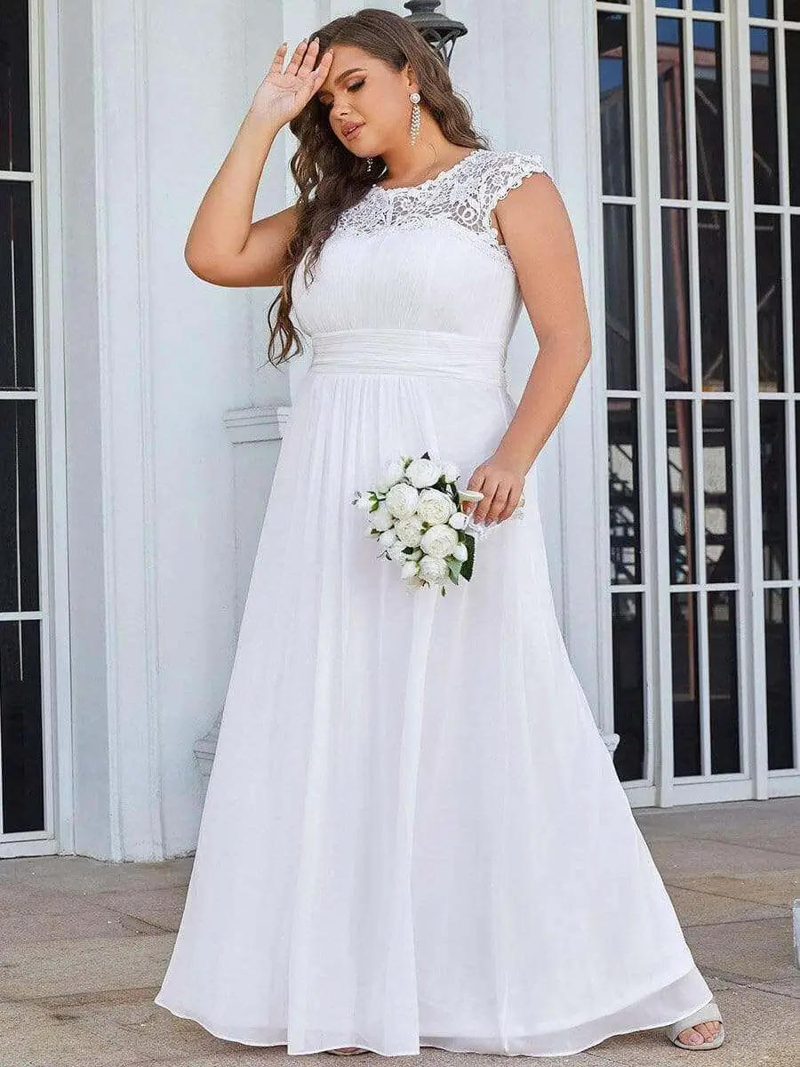 2024 new style plus sizes high neck white ivory soft unique cut-out back custom made bridal gown chiffon lace wedding dresses