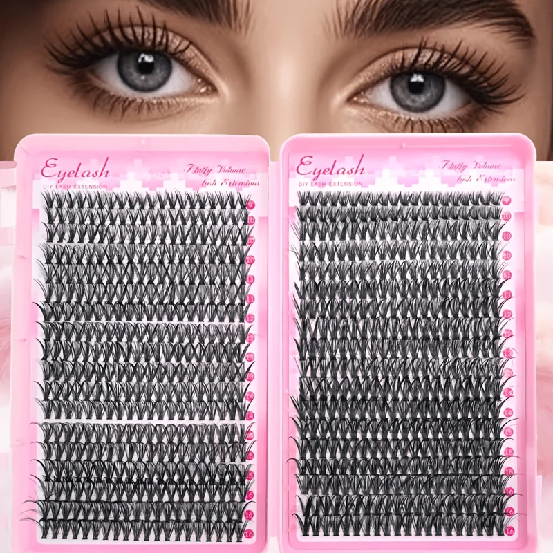 30D 40D Fluffy Wimpernbüschel-Set Einzelwimpern D-Curl 9-16mm Gemischte Länge Natürliches Volumen Wiederverwendbare Falsche Wimpern – Detail 1