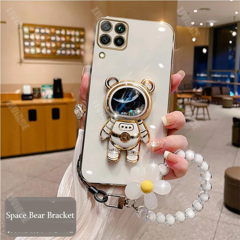 Astronaut Flower Bracelet Care For Huawei Honor 10 20 Lite Play3 8x 4 5t 4t 6t Pro 8X Max X8 X9 8A 9X Y9s Folding Stand Cover