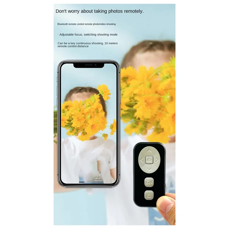 -ABAB For Tiktok Mobile Self Timer Zoom Function Bluetooth Remote Controller, Page Turning, Liking, Self Timer Short Video