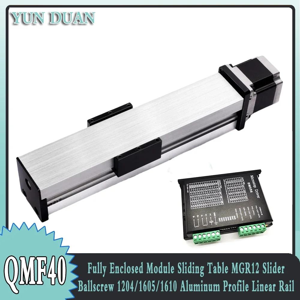 

Fully Enclosed Module Sliding Table MGR12 Slider Ballscrew 1204/1605/1610 Aluminum Profile Linear Rail Nema23 Stepper Motor