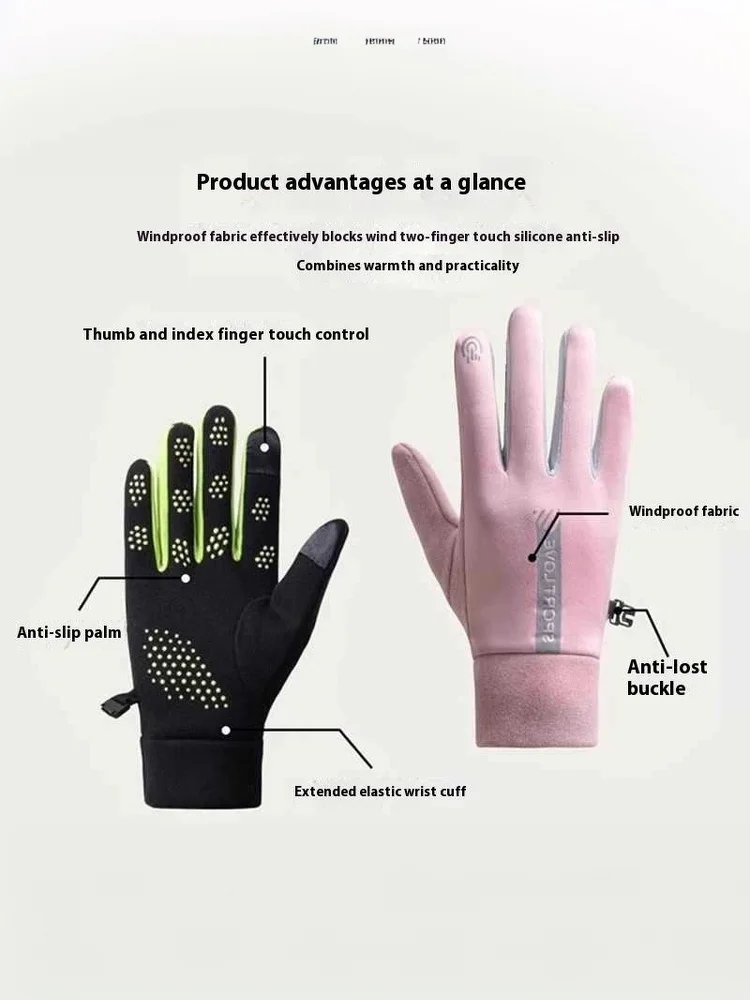 AliExpress NONE 1Pair Touchscreen Finger Winter Gloves For Men Women-Waterproof Thermal Glove For Cold Weather,Warm Gloves For Cycling,Snow,