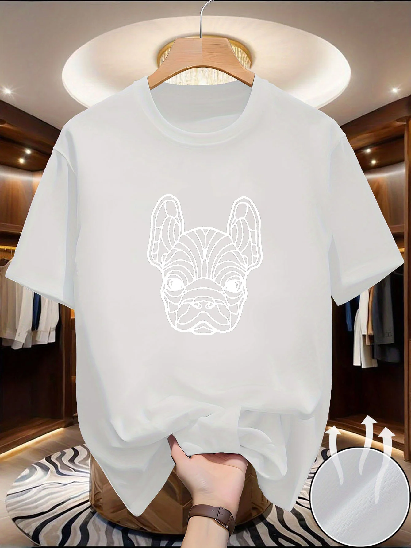 Ein kurzärmeliges Herren-T-Shirt mit Rundhalsausschnitt, ausgestattet mit einer Mischung aus weichem Komfort, hochwertigen Eigen image 6