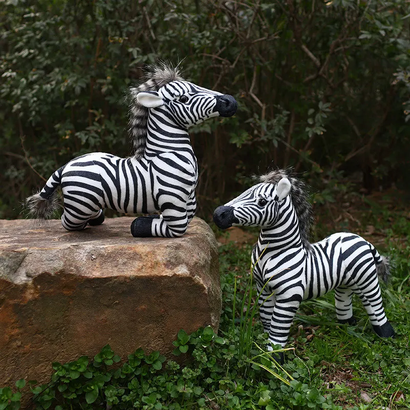 Real Life Standing Zebra Stuffed Animal, brinquedo de pelúcia, simulação Zebra Doll, fotografia adereços, Natal e presentes de aniversário para crianças