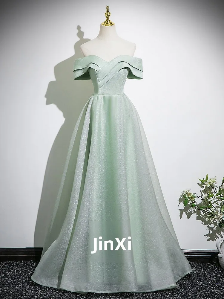 

Adult Evening Gown One oulder Sle Luxury Sensation Piano Vocal Art Exam Host Birthday Annual Conference Women's Faion