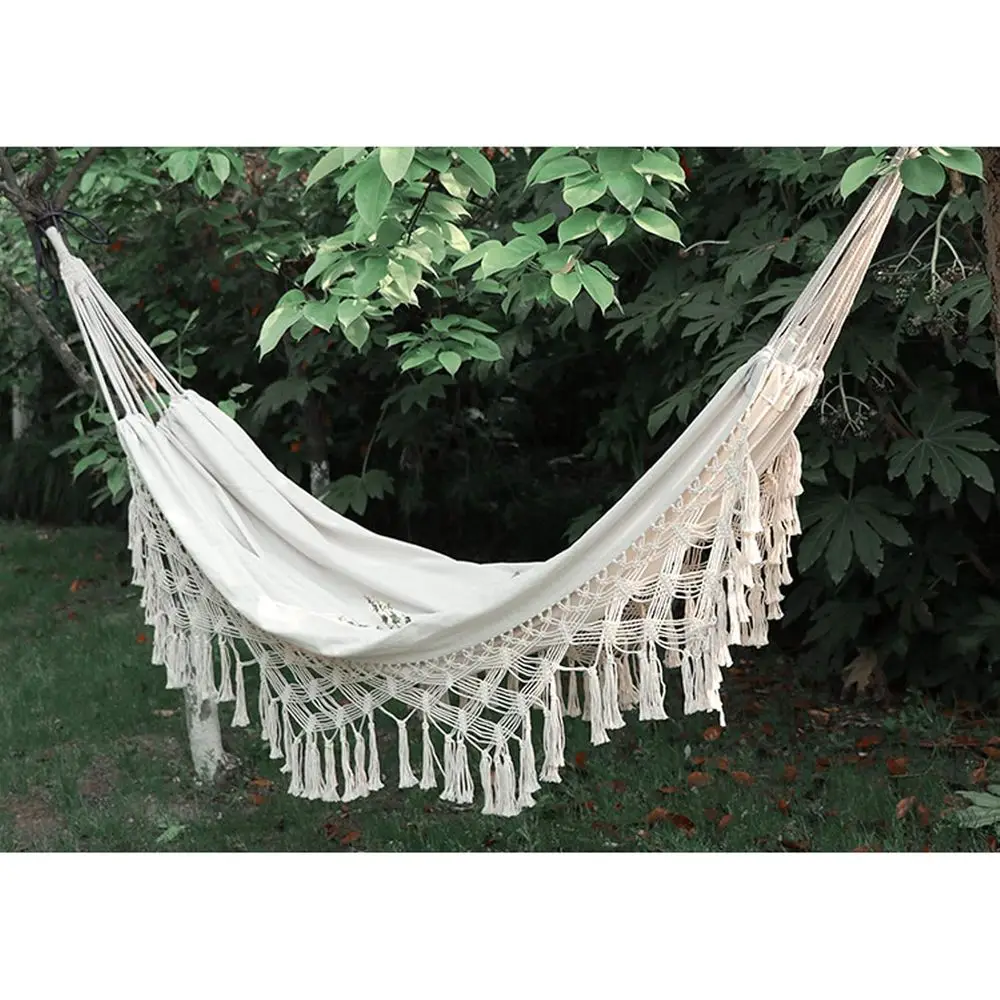 

Large Double Hammock Swing Net Chair for Beach, Yard, Bedroom, Patio, Porch, Indoor, Outdoor, Wedding Decor, 79 L x 59 W