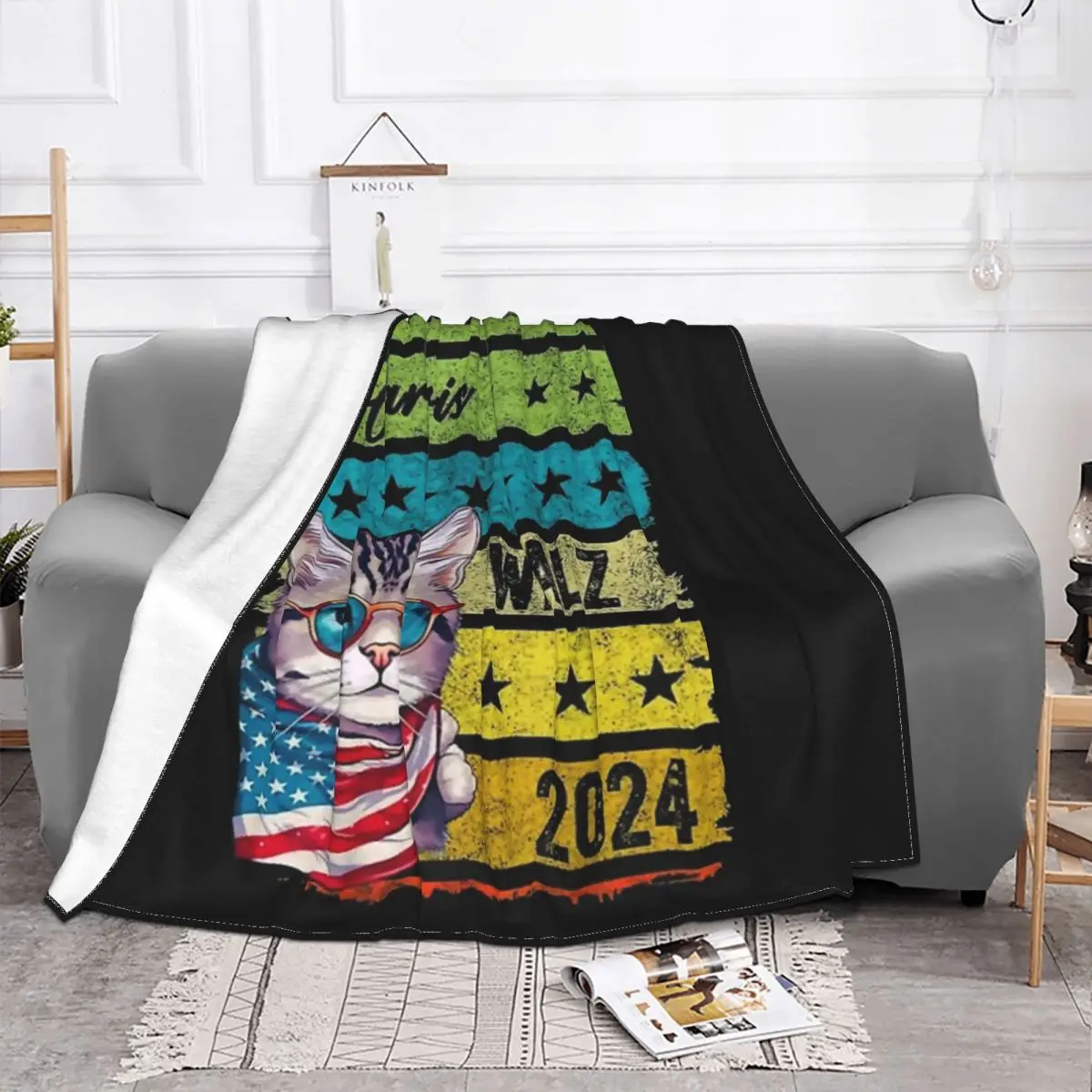 Cats For Harris Walz 2024 Four Seasons Universal Blanket Movie Theater Can Be CoveredChristmas Present