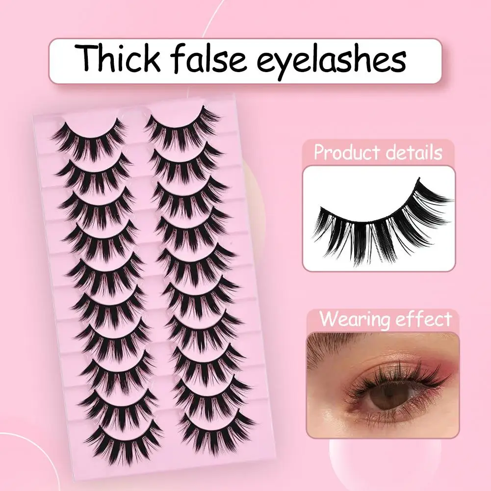 Grote Capaciteit 10 Pairs Dikke Valse Wimpers Dramatische Uitbreiding Faux Wimper 3D Cosmetica Nep Nertsen Cils Make Dikke Lash G8C0