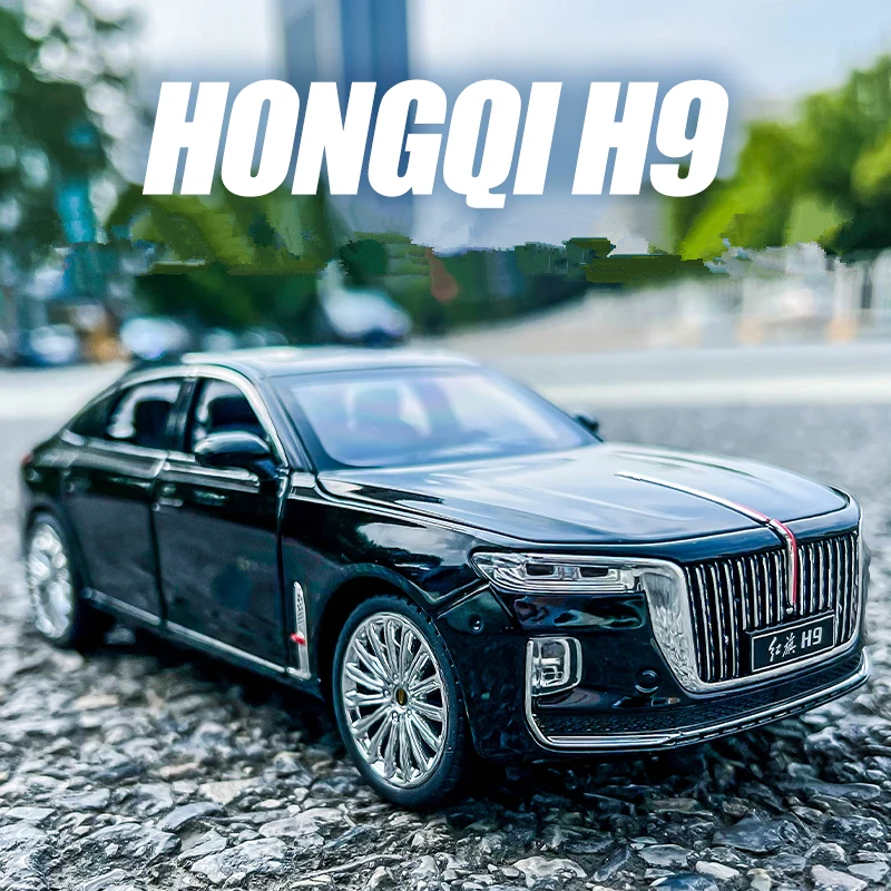 1/24 HONG QI H9 Alloy Luxy Car Model Diecasts Metal Toy Vehicles Car Model Simulation Sound and Light Collection Childrens Gifts