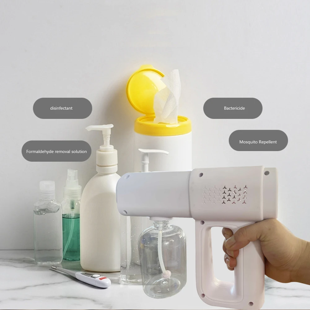 

Handheld Atomization Sanitizer Machine USB Charging Electric Sterilizer Sprayers Blue Light Portable Supplies for Cloth Shoe