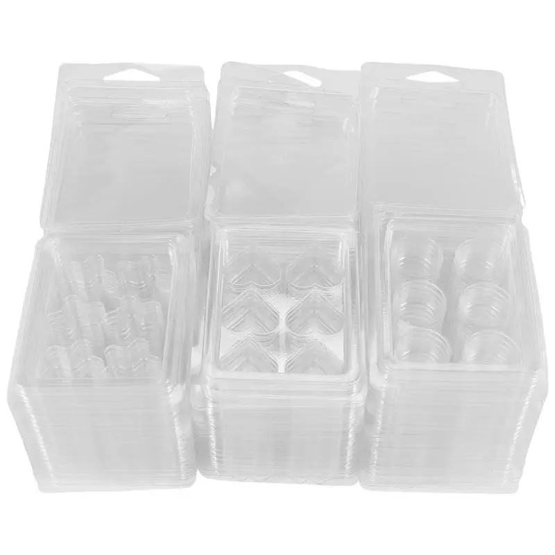 

N10R-60 Pack Wax Melt Containers-6 Cavity Clear Empty Plastic Wax Melt Molds - Clamshells For Tarts Wax Melts.