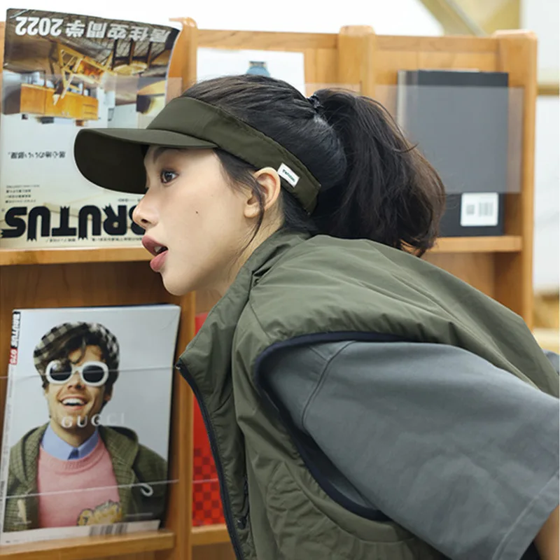 Летняя мужская солнцезащитная шляпа для бега Дышащая пустая шляпа от солнца Быстросохнущая шляпа Мужская шляпа от солнца Пустой цилиндр Женская кепка