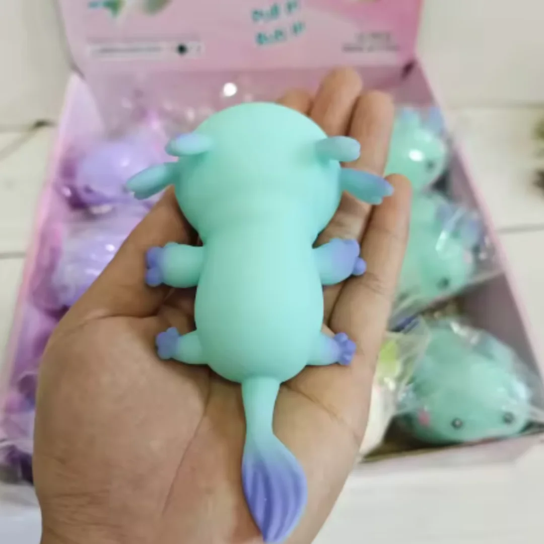 1/4pcs Axolotl Squeeze Ball Cute Fish Relax Cartoon Antistress Squishy Stress Relief Slow Rising For Adult Kids Stretch Toys