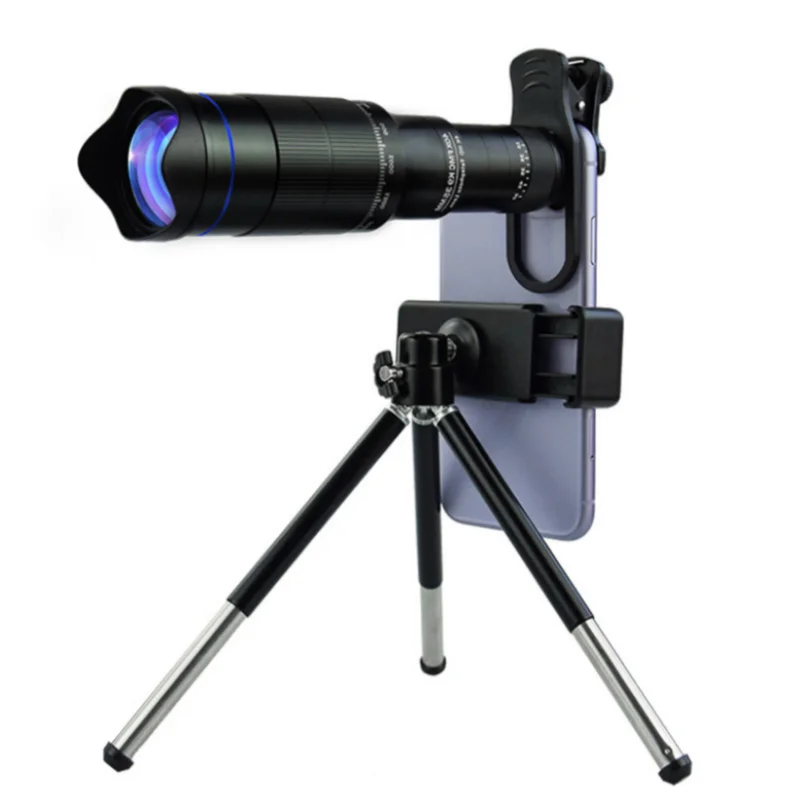 HD 40X Zoom Telescope Telephoto Lens Monocular Phone Camera Lens Mini Metal Telescope Mobile Telephoto Lens For Camping Tourism