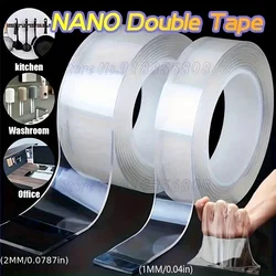 5-1M Nano Tape Super Strong 2mm 1mm Double Sided Tape Extra Waterproof No Trace Reusable Transparent Tape for Kitchen Bathroom