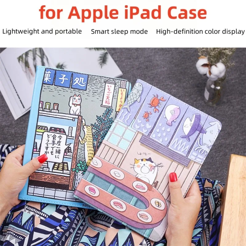 

Чехлы для планшетов iPad Pro 11 2024, A2903 Air 11 M2, чехол для iPad mini 6, общий флип с рисунком для iPad Air 3, Smart Cover