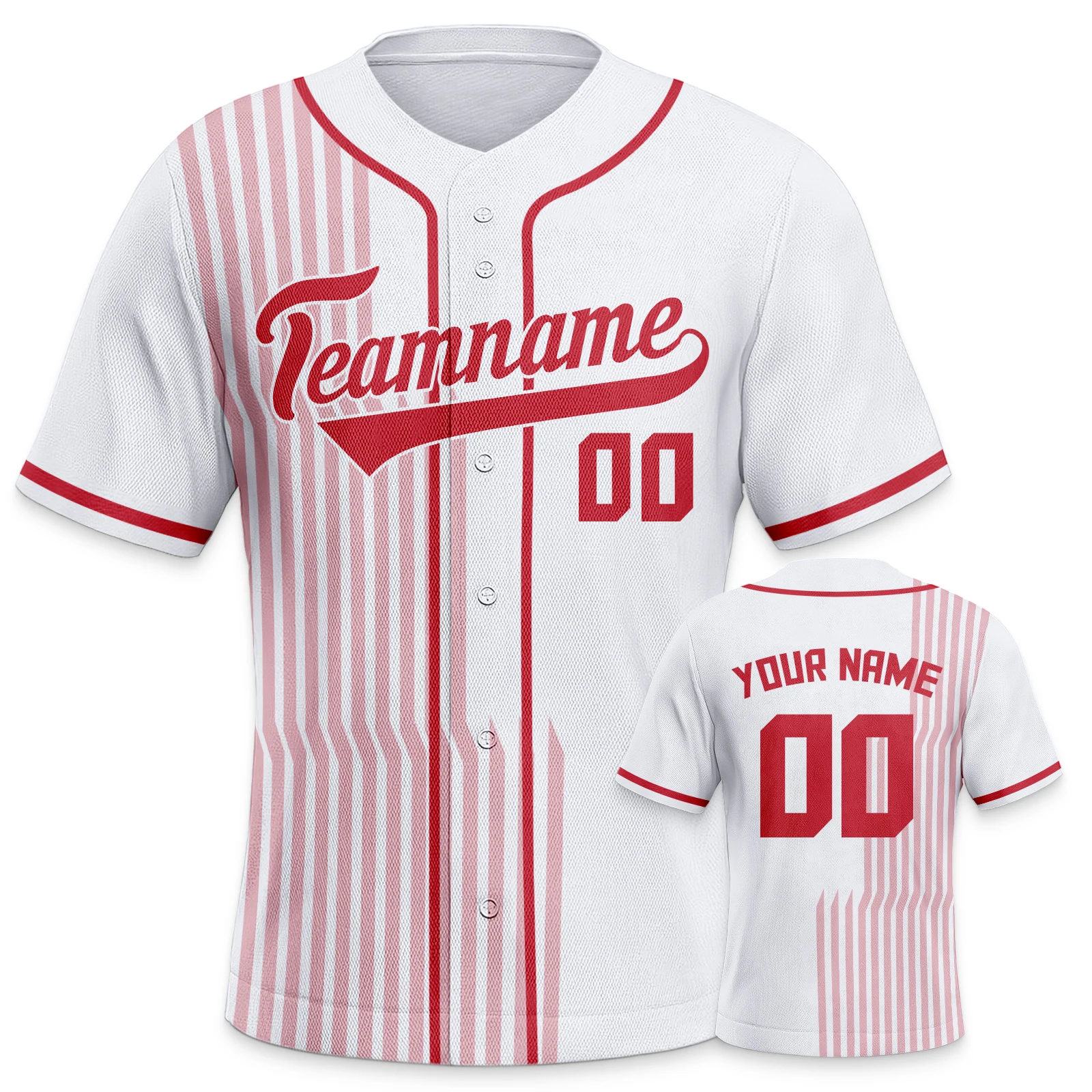 Custom Stripe Baseball Jersey Print Name Number Personalized Team Baseball Navy Red Shirt Men Women Youth Kids Training Top