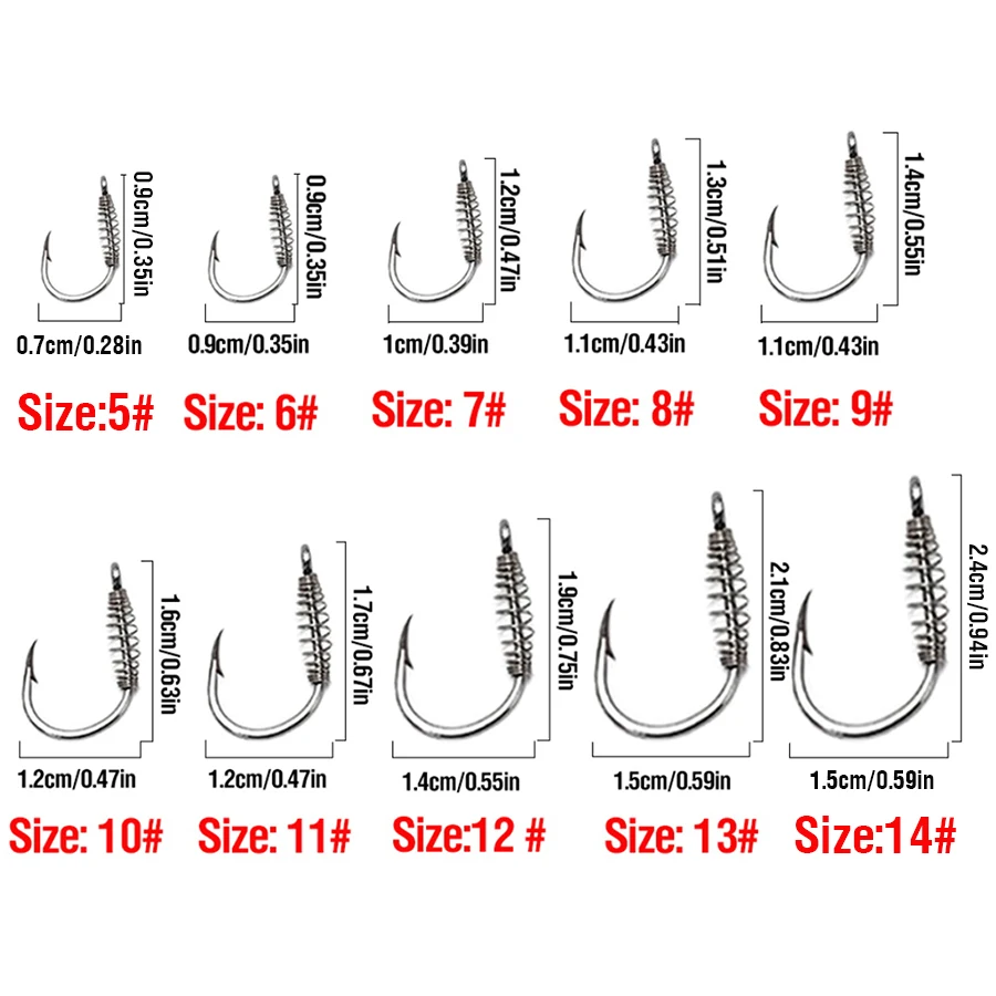 High Carbon Stahl Frühling Haken 20 Teile/los Stacheldraht Wirbel Karpfen Jig Fliegen Angelhaken Mit Loch – Detail 7