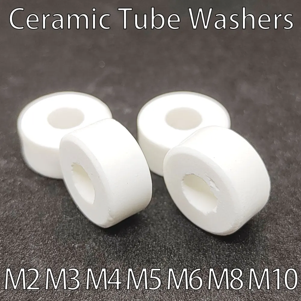 M2 M3 M4 M5 M6 M8 Alumina Spacer Washer Ceramic Tube Gasket Porcelain Corundum Insulating Bushing Thermocouple Protection Tube