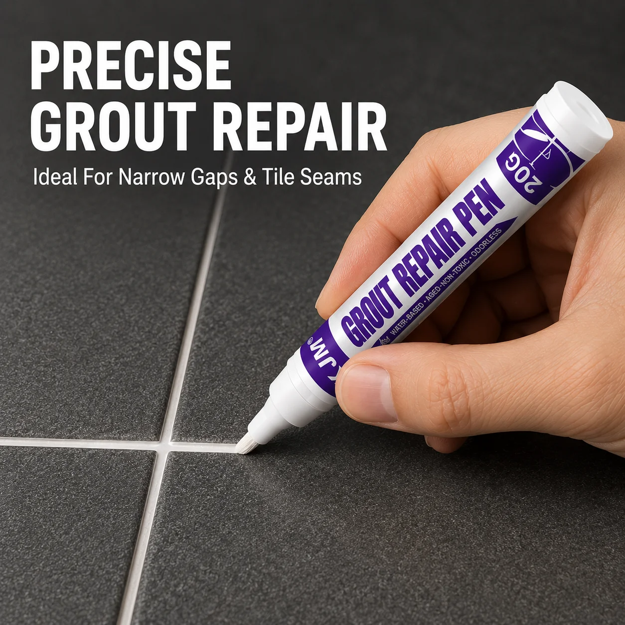 Waterproof Anti Mold Grout Repair Marker 20G Fast Drying Tile Line Refresher Pen for Bathroom Kitchen Wall Floor Tiles
