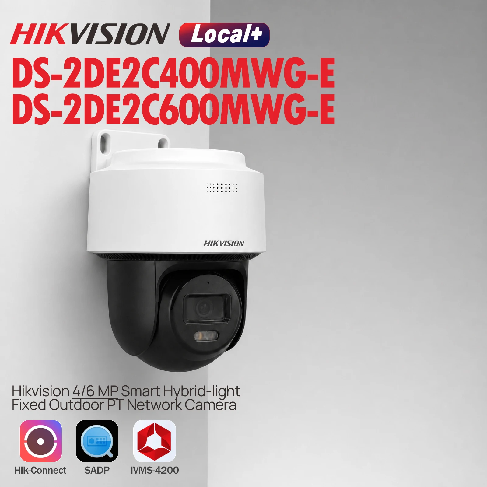 Hikvision DS-2DE2C400MWG-E DS-2DE2C600MWG-E 4MP 6MP Inteligentna hybrydowa kamera IP PT z funkcją automatycznego śledzenia i wykrywania osób, dwukierunkowym audio, klasą szczelności IP66, zasilaniem