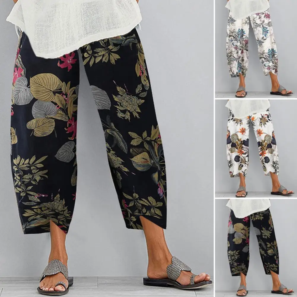 

Oversized Turnip Printed Harem Pants 2023 Women Trousers Fashion Female Casual Floral Elastic WaistLong Pantalon Palazzo