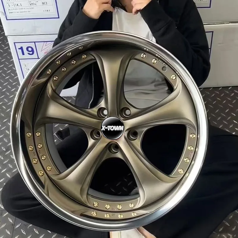 26 Style 5x112 5x120 5x114.3 5x108 5x127 17 18 19 20 21 22 24 26 Inch Passenger Car Rims Polished 2‑piece Deep‑lip Alloy Forged