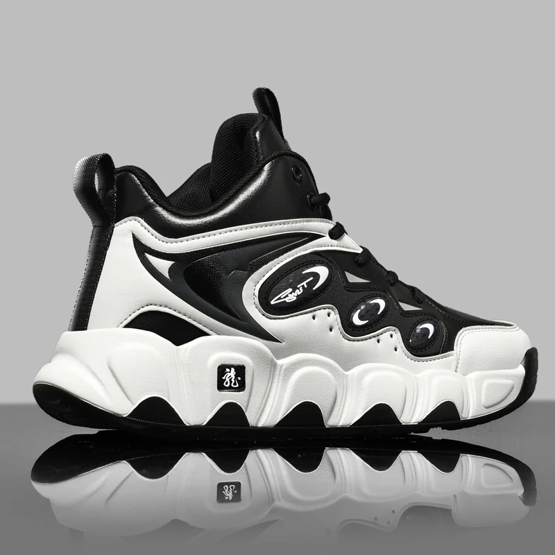 

New Large-sized 45, 46, 47, 48 Men's Basketball Shoes, Leather Sports Shoes,Ankle Sports Shoes,Anti-slip Winter Plush Super Warm