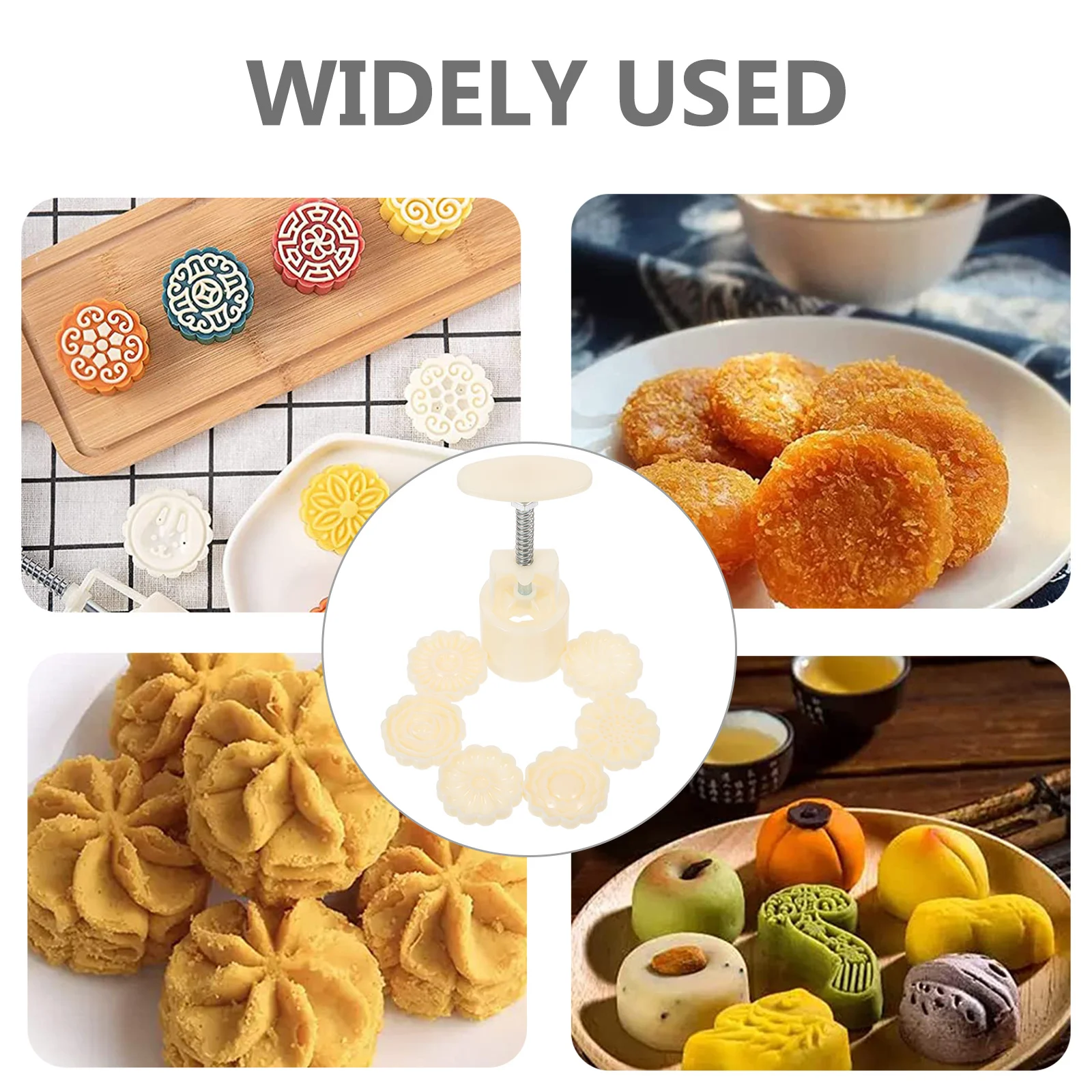 

1Set Mooncake Mold Flower Shaped Cookie Mold DIY Press Baking Tool Exquisite Gift for Family Friends Mid Autumn Festival