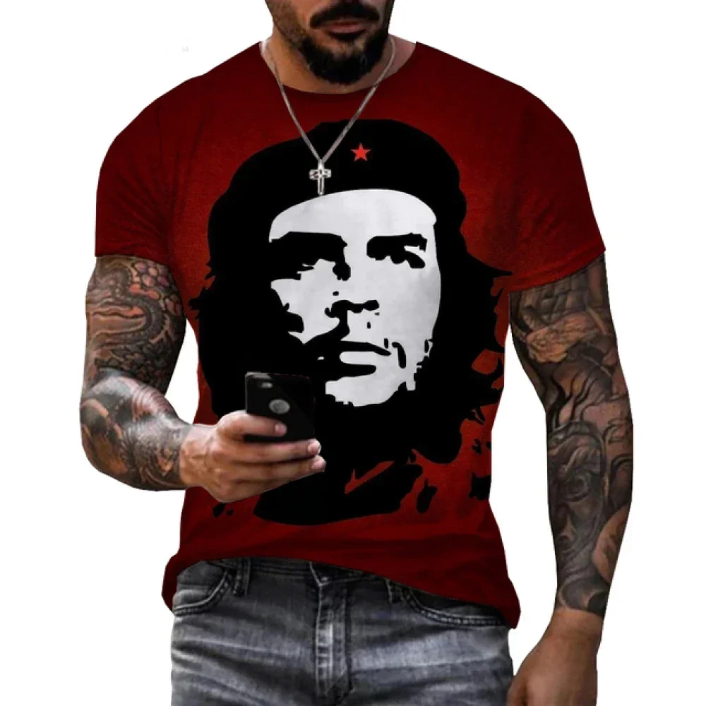 تي شيرت مطبوع ثلاثي الأبعاد للجنسين Che Guevara ، ملابس الشارع ، ملابس الرجال ، ملابس صيفية كبيرة الحجم ، موضة غير رسمية ، جديدة