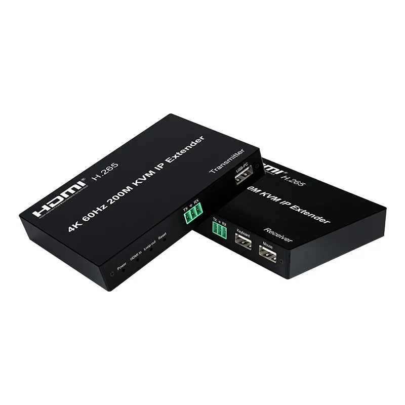 

New Product 4K 200M HDMI KVM IP Extender support KVM with IR and local loop out support multipoint to multipoint For Tv Laptop