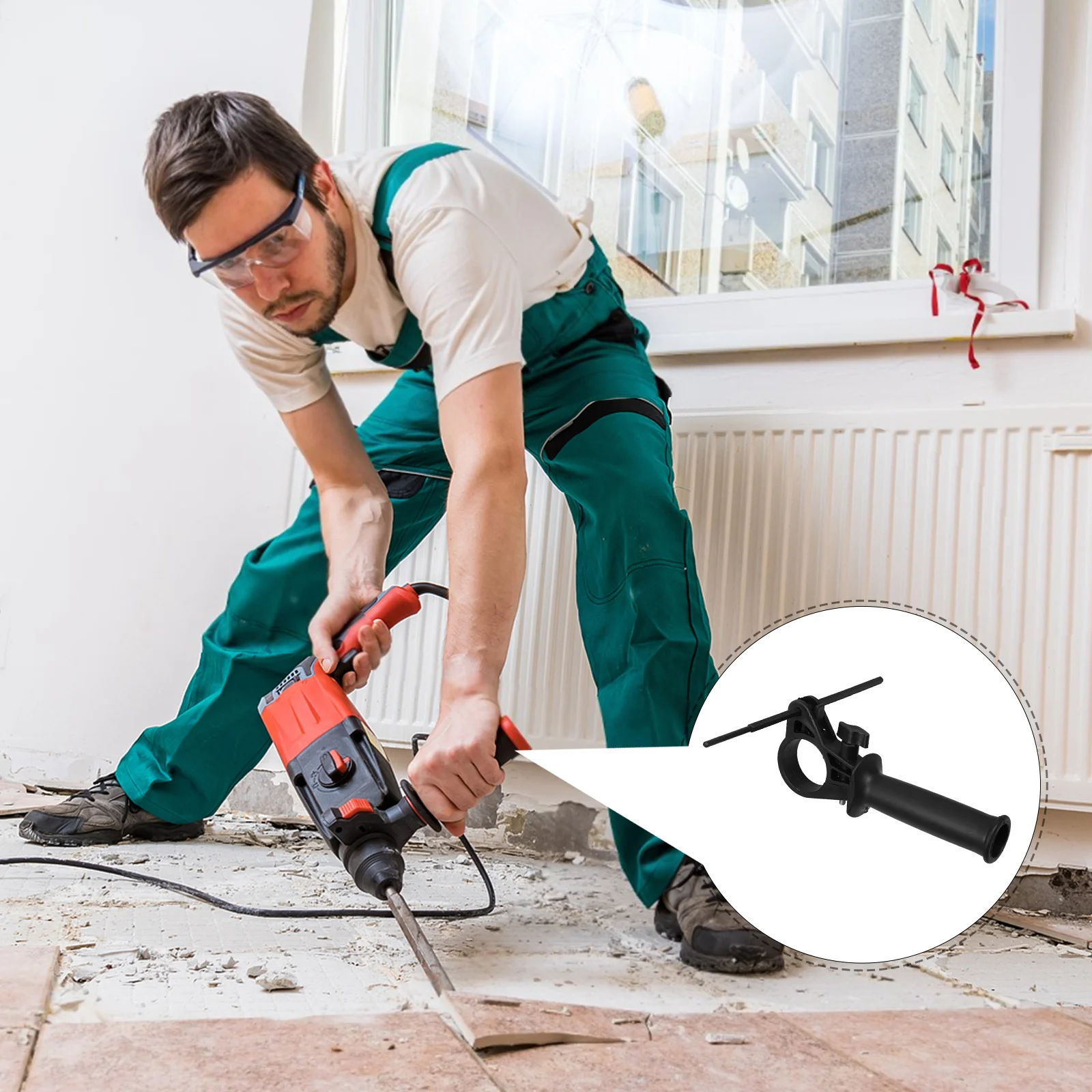 

Replaceable Electric Hammer Handle Impact Drill Front Grip Ergonomic Non-Slip Handle Grip Use Home Improvement Impact