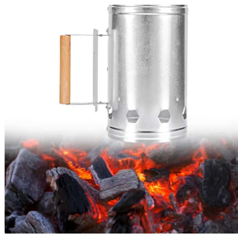 

Fast Charcoal Ignition Barrel with Handle Anti Slip Barbecue Charcoal Bucket Charcoal Grill Chimney Starter Picnic Cooking Tool