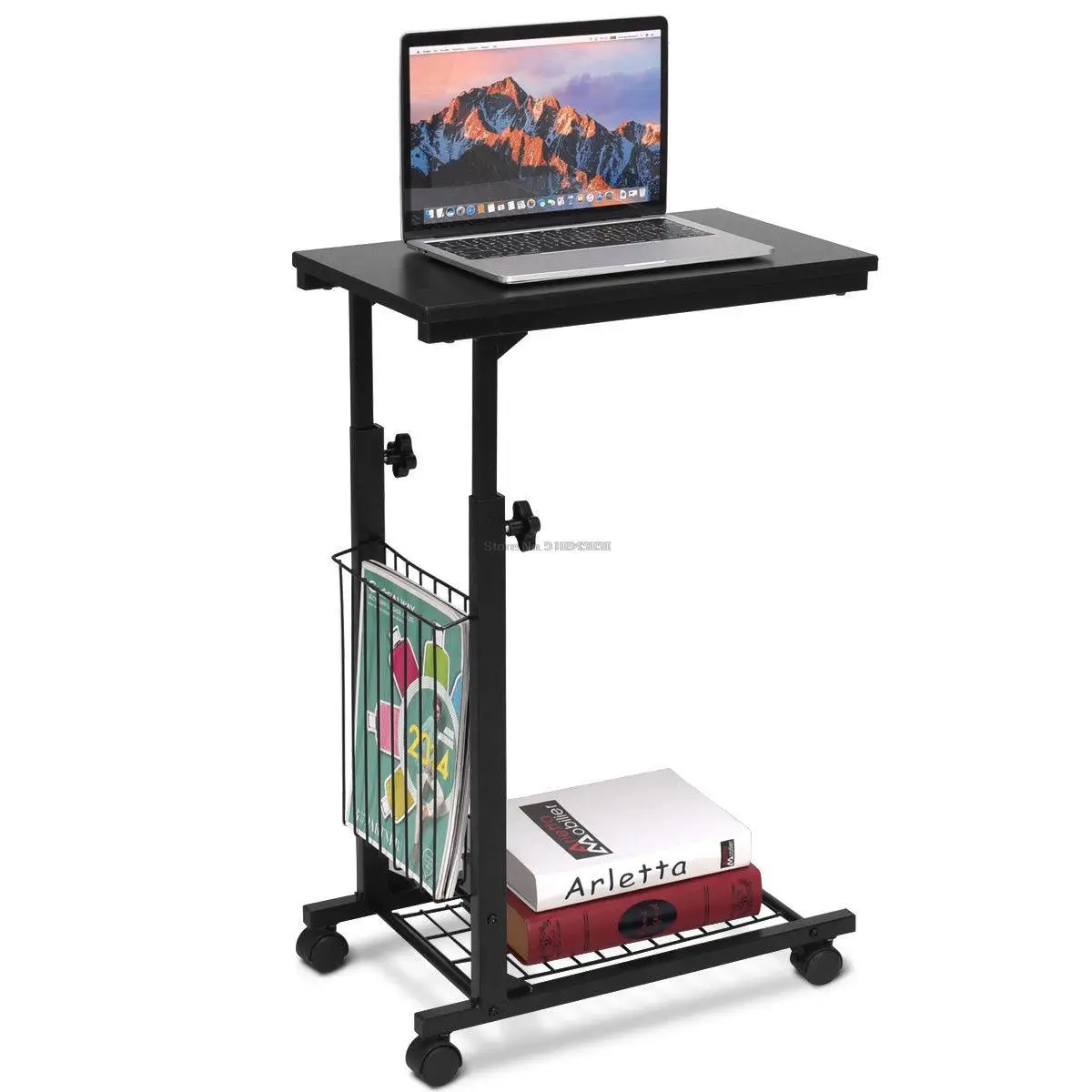 

Adjustable Portable Laptop Desk Computer Table Removable Bedside Table Sofa Side Table Can be Lifted Standing Desk 48x30cm