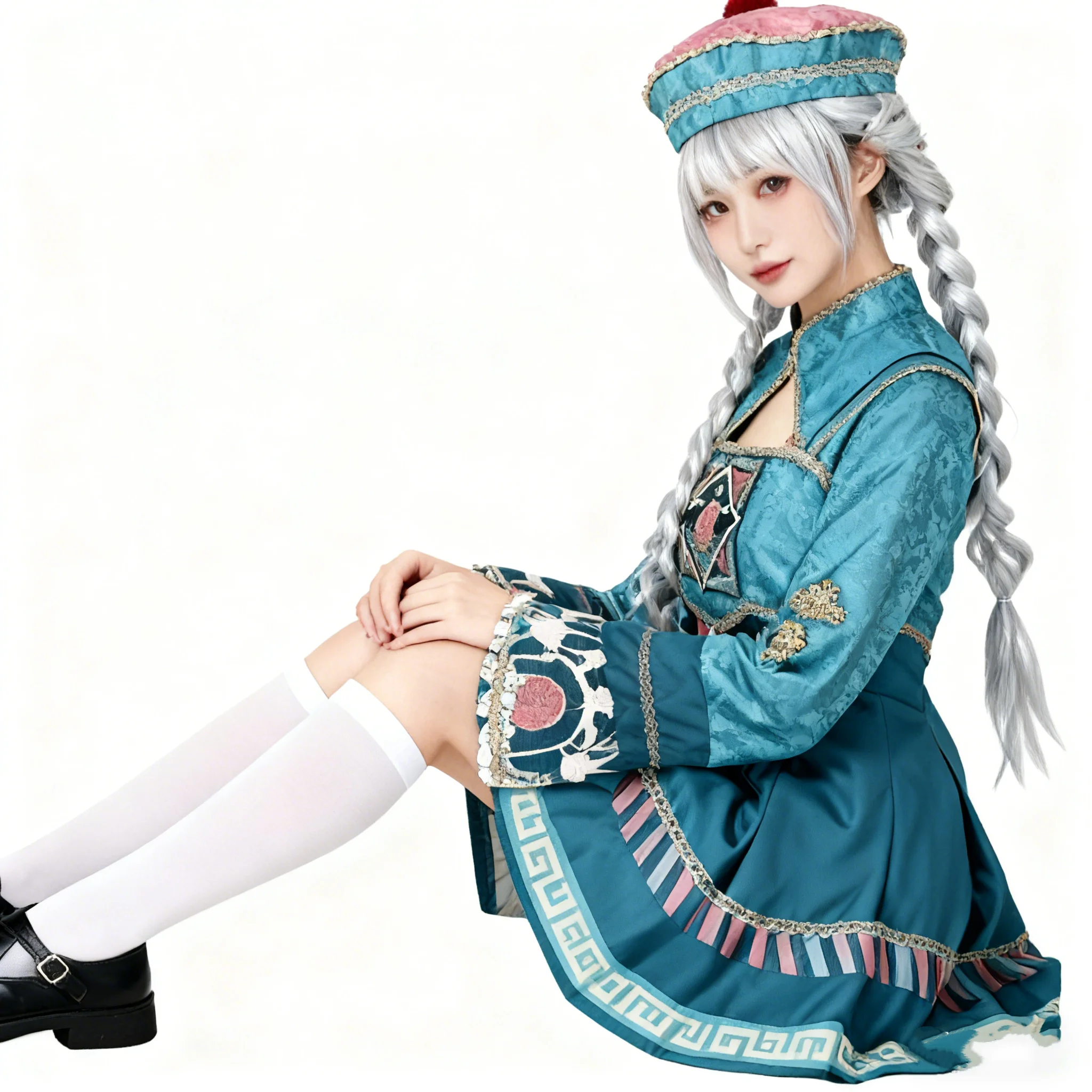 Gothic Lolita Anime chinesischen Stil Zombie Cosplay Kostüm Perücke Frauen Vampir Ostern Karneval Party Outfit Kleid Rock Kleid