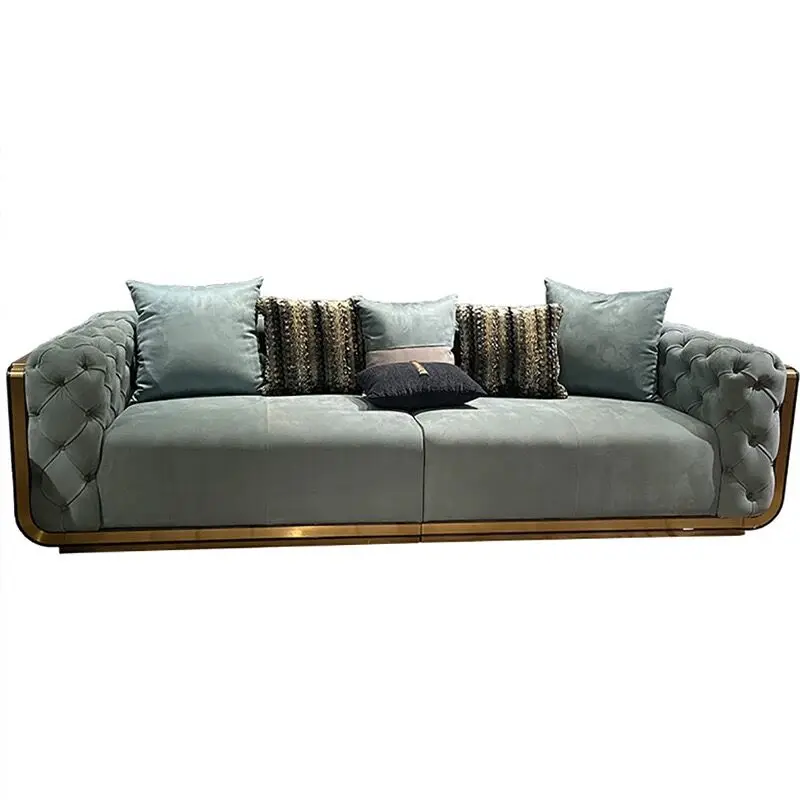 %^Italian Fashion Design Artificial Leather Convertible L-Shape Sofa Bed Set High-end Villa & Hotel Living Room Decoration
