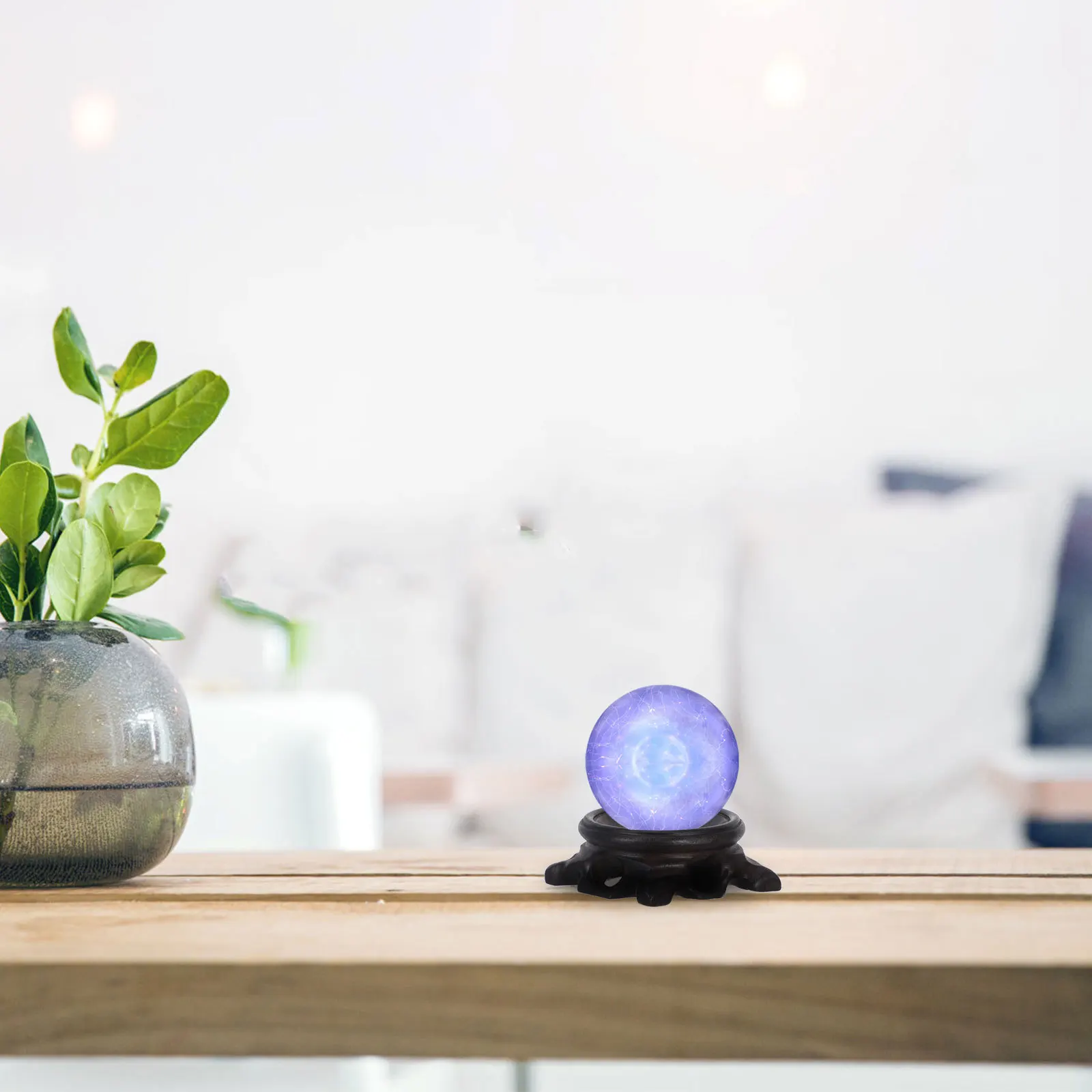 

1Pcs Wood Crystal Ball Pedestal Premium Carved Base Easy Install Display Stand for Crystals Home Office Decor Wood Carving Base