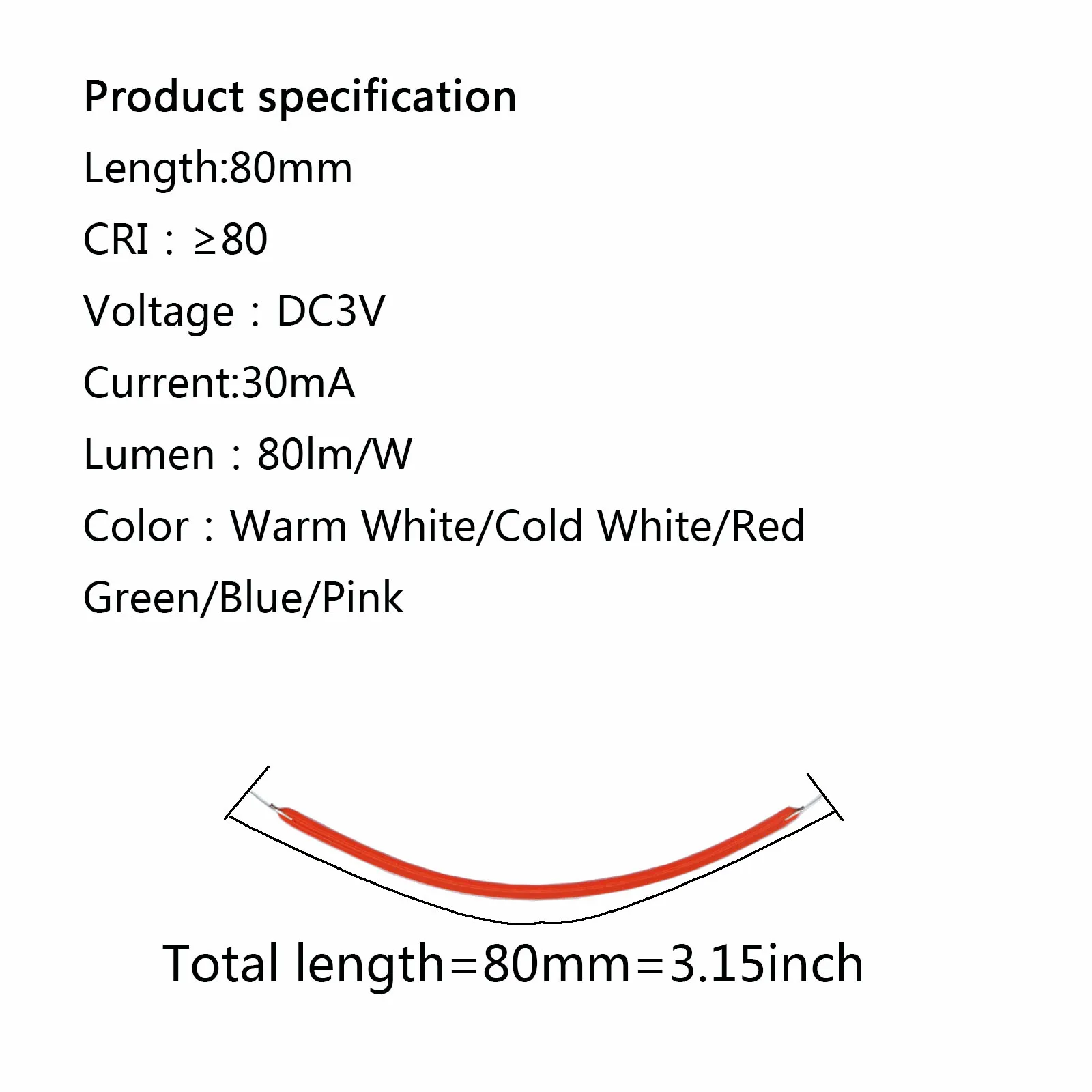 LED 소프트 필라멘트 비즈 전구 다이오드 DC3V, 80mm 130mm 300mm 1 개, 에디슨 라이트 액세서리용 나선형 조명 아이디어 DIY