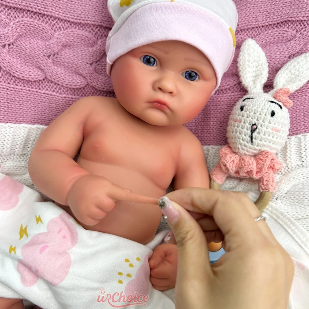 개방 입 소녀 18" 인형 수집자를 위한 가득 차있는 부드러운 실리콘 재태어난 아기 손으로 만든 통통한 세척 가능한 신생아 Bebe 세심한 세부사항