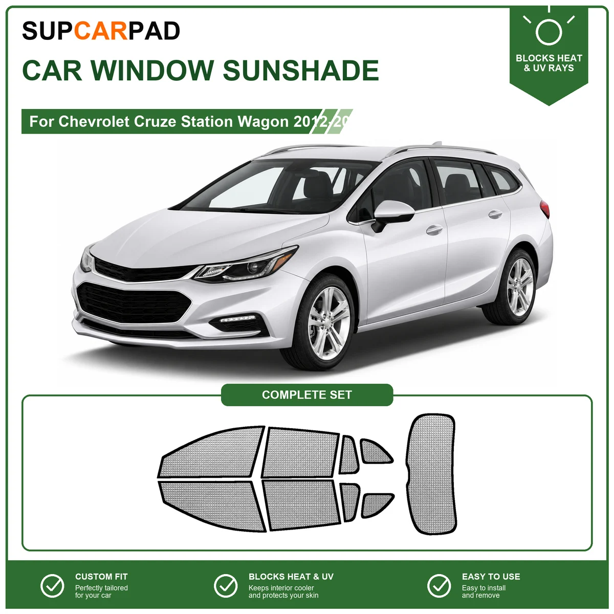 For Chevrolet Cruze Station Wagon 2012-2022 Full Set Car Window Sunshades UV Block Privacy Heat Insulated Foldable Car Curtain
