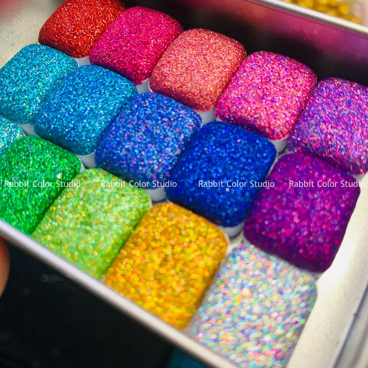 [Glitter Pigment]Iridescent Laser Series 16 Colors | Solid Glitter Pearl Pigment For Painting Sparkling And Flash Shimmer
