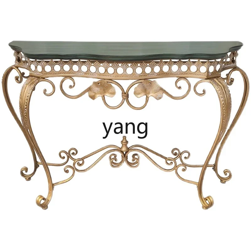 Yjq hollow flower vine entrance table metal wrought iron retro art foyer desk