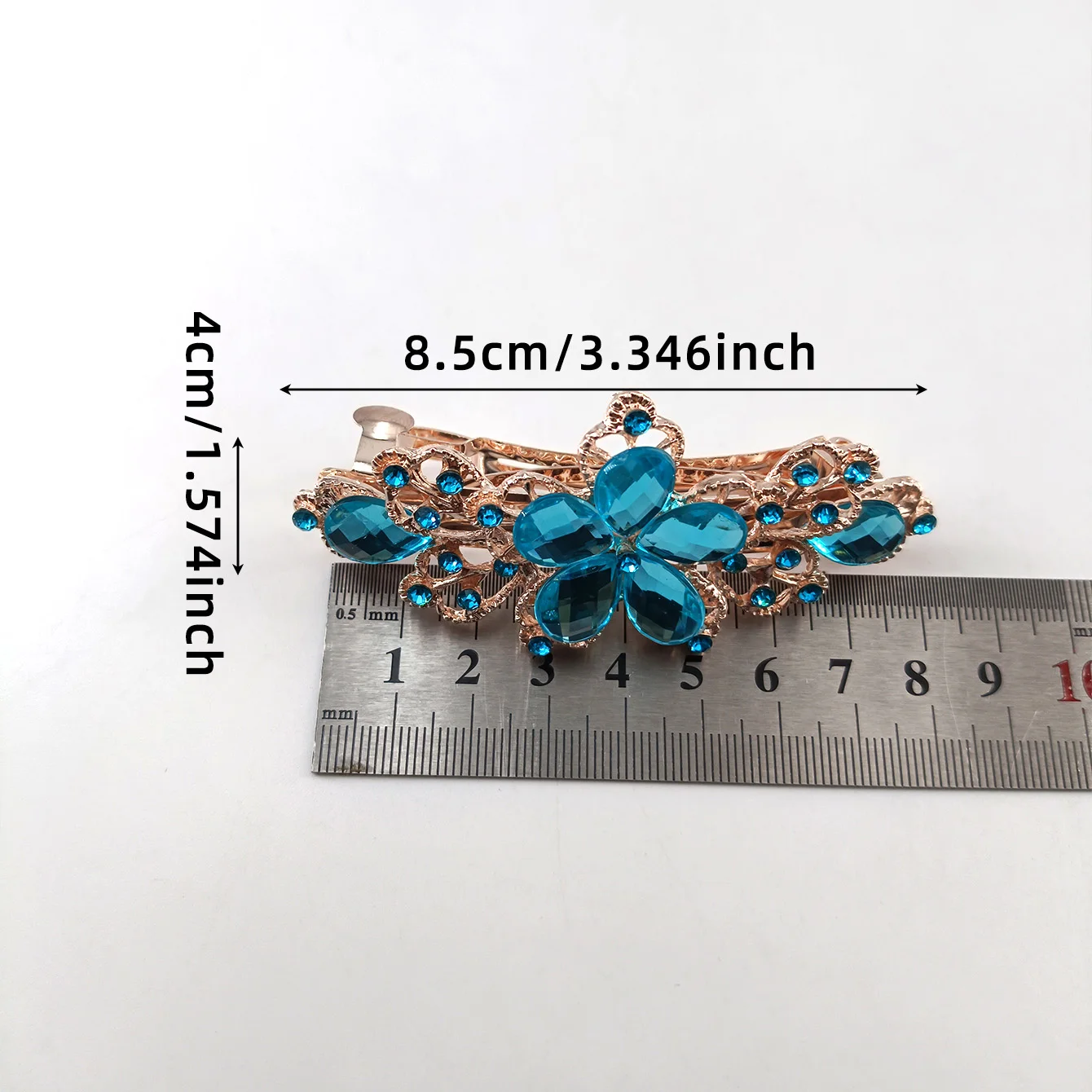 Kristall Floral Haarnadel Mädchen Damen Hairwear Schmuck Für Frauen Strass Legierung Haar Clip Party Haarspangen – Detail 3