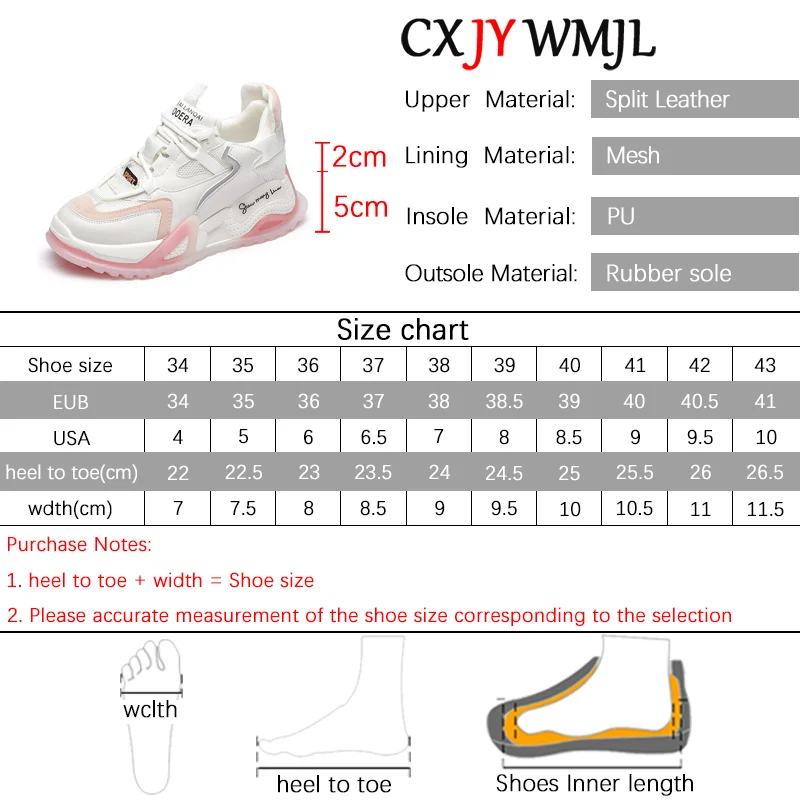 CXJYWMJL Retro Sneakers Women Genuine Leather Wedgies Autumn Casual Vulcanized Shoes Ladies Thick Bottom Sports Chunky Sneakers